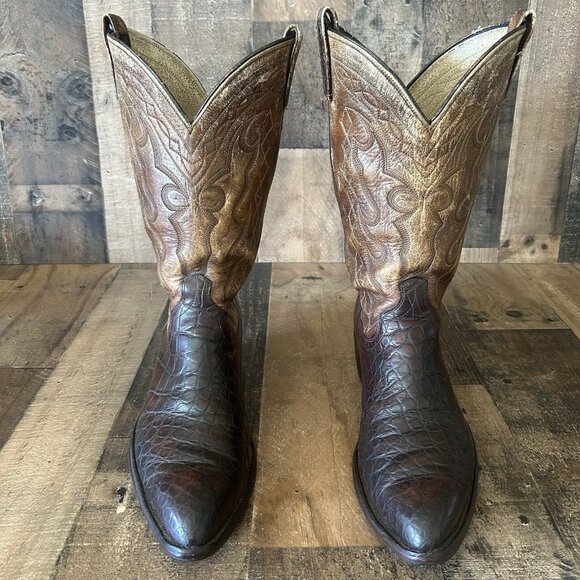 Dan Post Vintage Alligator Western Cowboy Boots Mens 11 D - Picture 2 of 12
